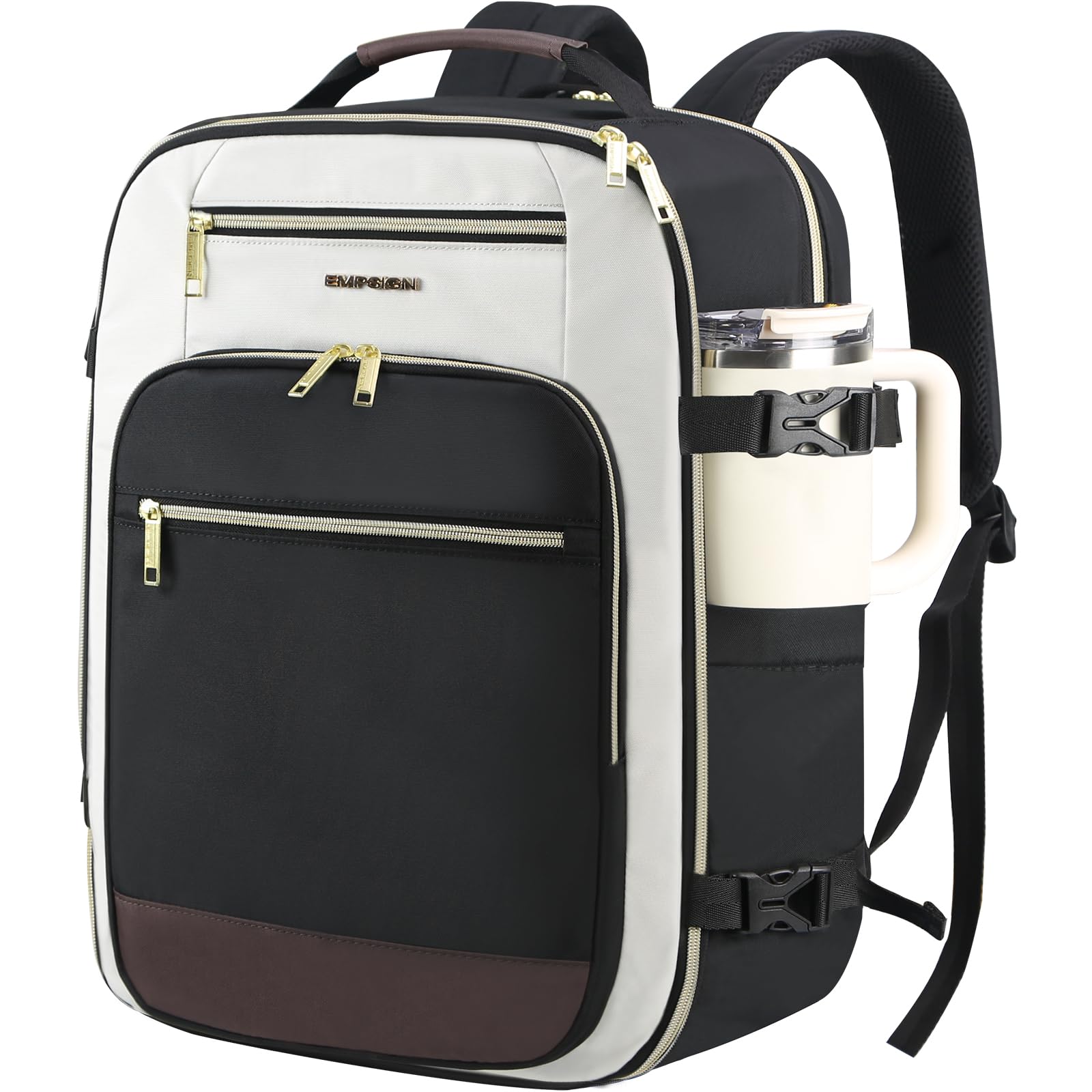 EMPSIGN 40L Travel Backpack for Women Men, Underseat Cabin Bag, Black