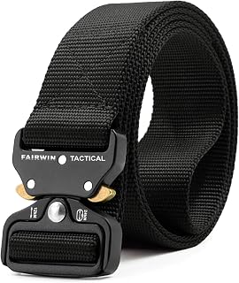 FAIRWIN Tactical Belt, Work Belts for Men Military Webbing Riggers Web Belt Heavy-Duty Quick-Release Buckle