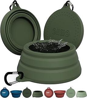 OHMO Non Spill Collapsible Dog Bowl, 700 ml, Camo Green