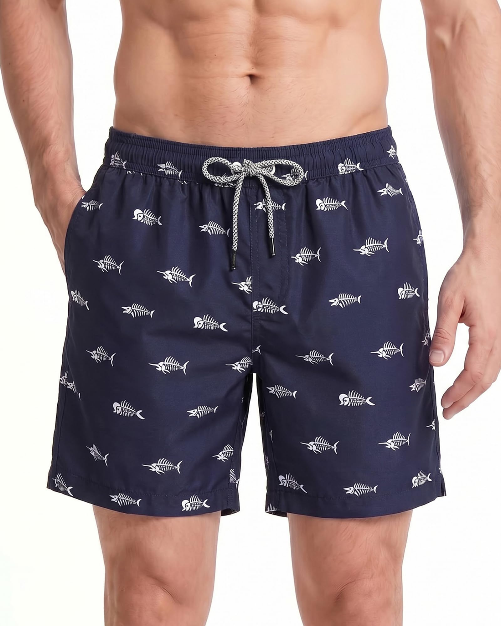 MaaMgic Men's Swim Shorts Fast Drying Beach Surfing Swimming Trunks Multi-Functi