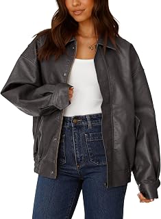 PRETTYGARDEN Women's Faux Leather Motorcycle Jackets