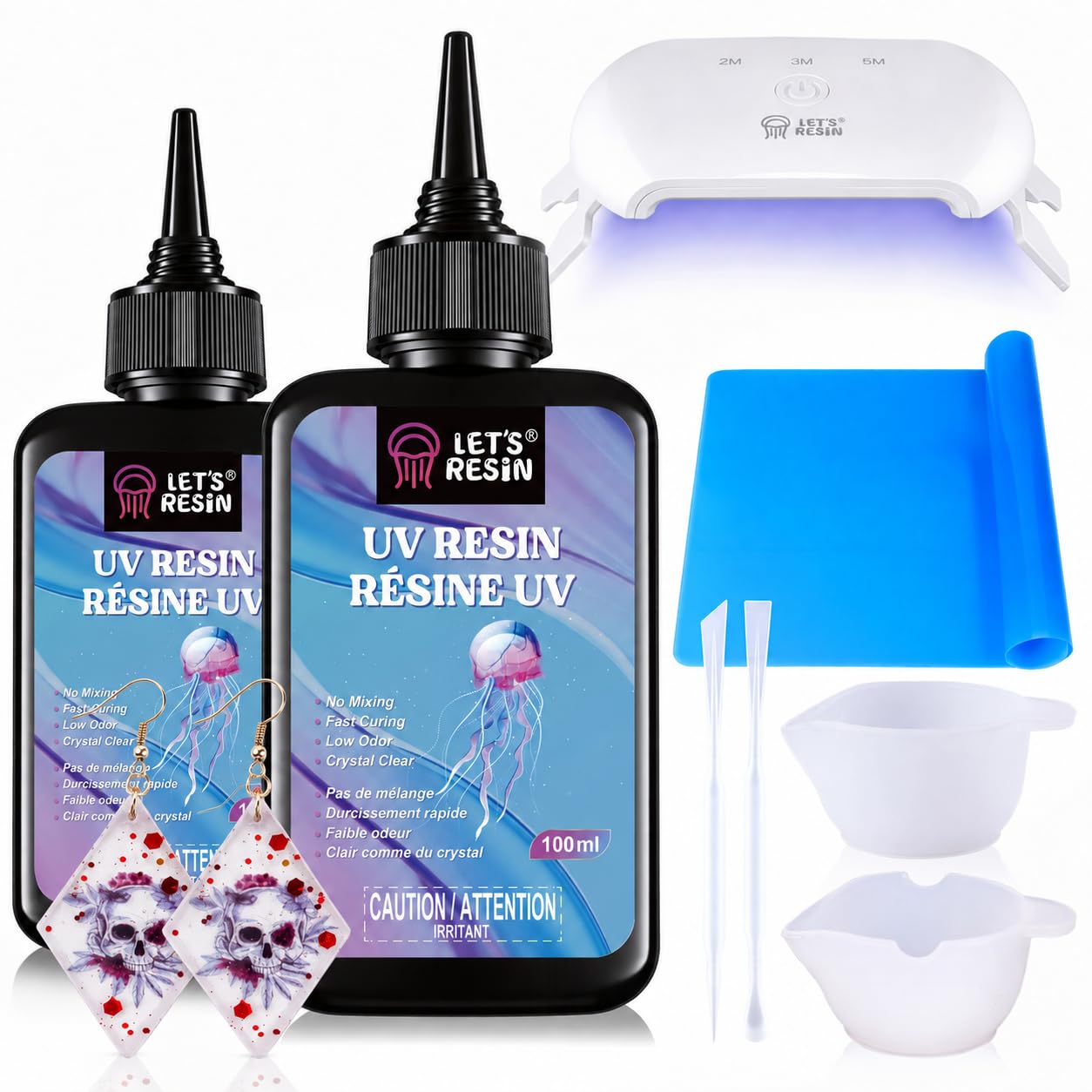 LET'S RESIN UV Resin with Light, 200g Crystal Clear & Low Odor for Starter | Upg