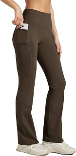 Willit Women's Fleece Lined Yoga Pants Bootcut Thermal Winter Pants High Waisted Flare Leggings Water Resistant