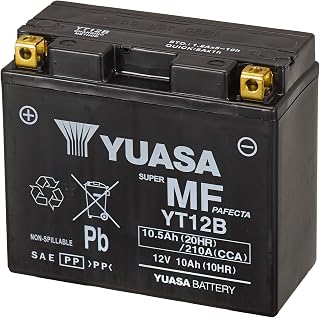 Yuasa YT12B 12V 210 CCA Maintenance Free AGM VRLA Motorbike Battery | 10.5 Ah Capacity, Increased Cranking Power, Vibration & Corrosion Resistant, Perfect for Motorcycles & ATVs