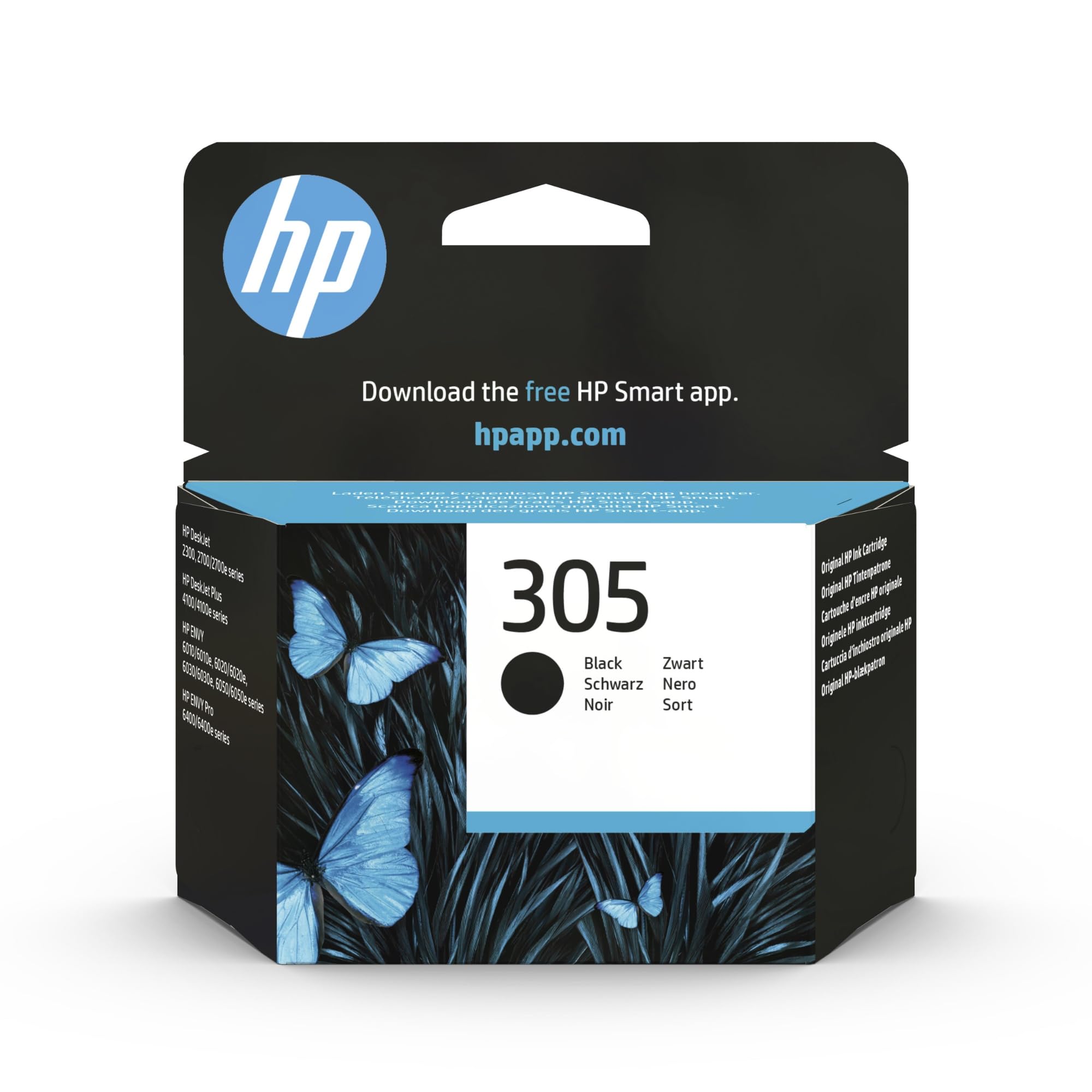 HP 305 Black, 3YM61AE, Original 120 Page Cartridge, Compatible with HP DeskJet 2