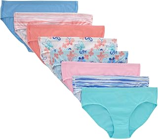 Hanes Girls' And Toddler Organic Underwear, Brief & Hipster, 8-pack, Pure Comfort Organic 100% Cotton Panties