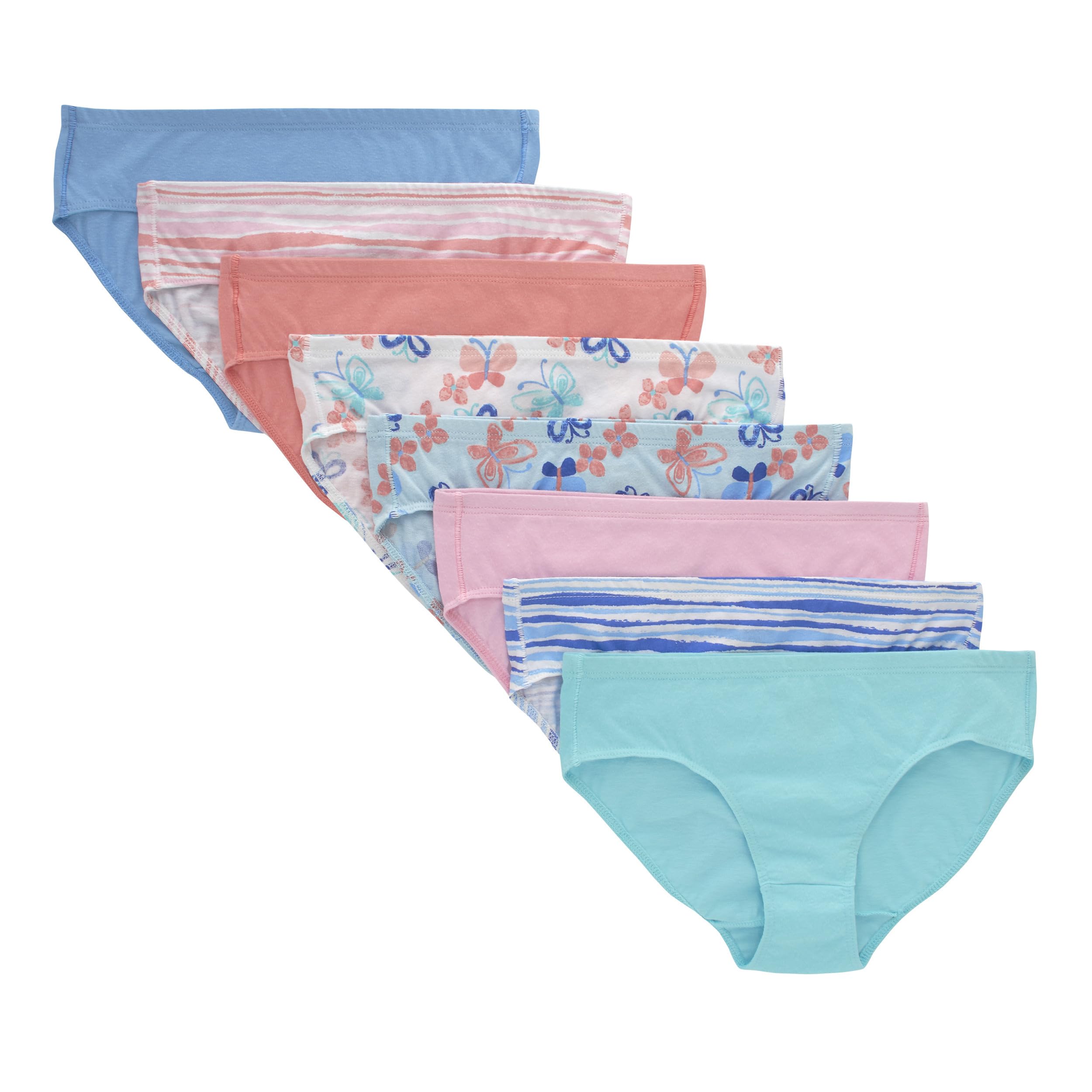 Hanes Girls' And Toddler Organic Underwear, Brief & Hipster, 8-pack, Pure Comfor