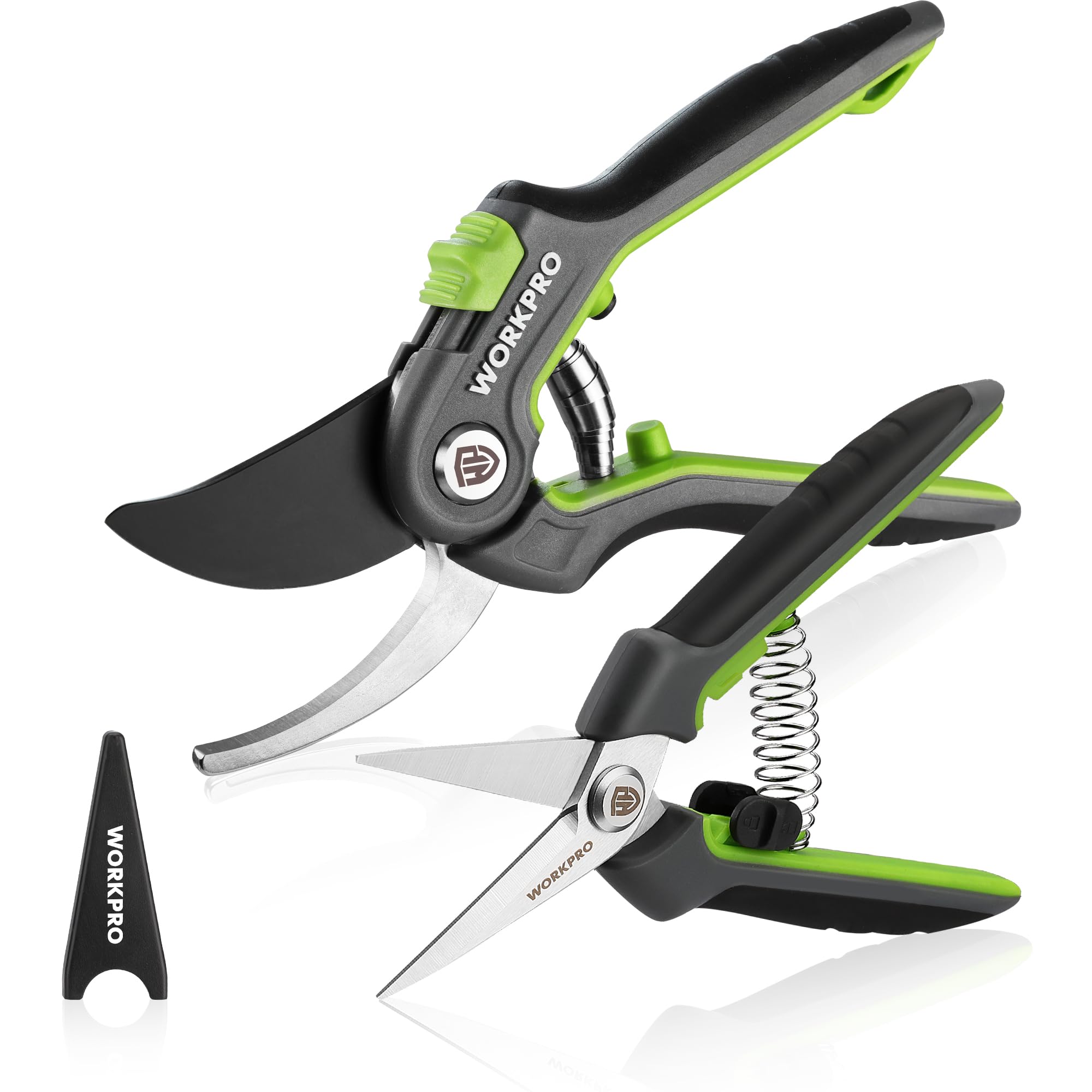 WORKPRO 2-Piece Pruning Secateurs Set with Labor-Saving Spring | 200 mm Bypass S