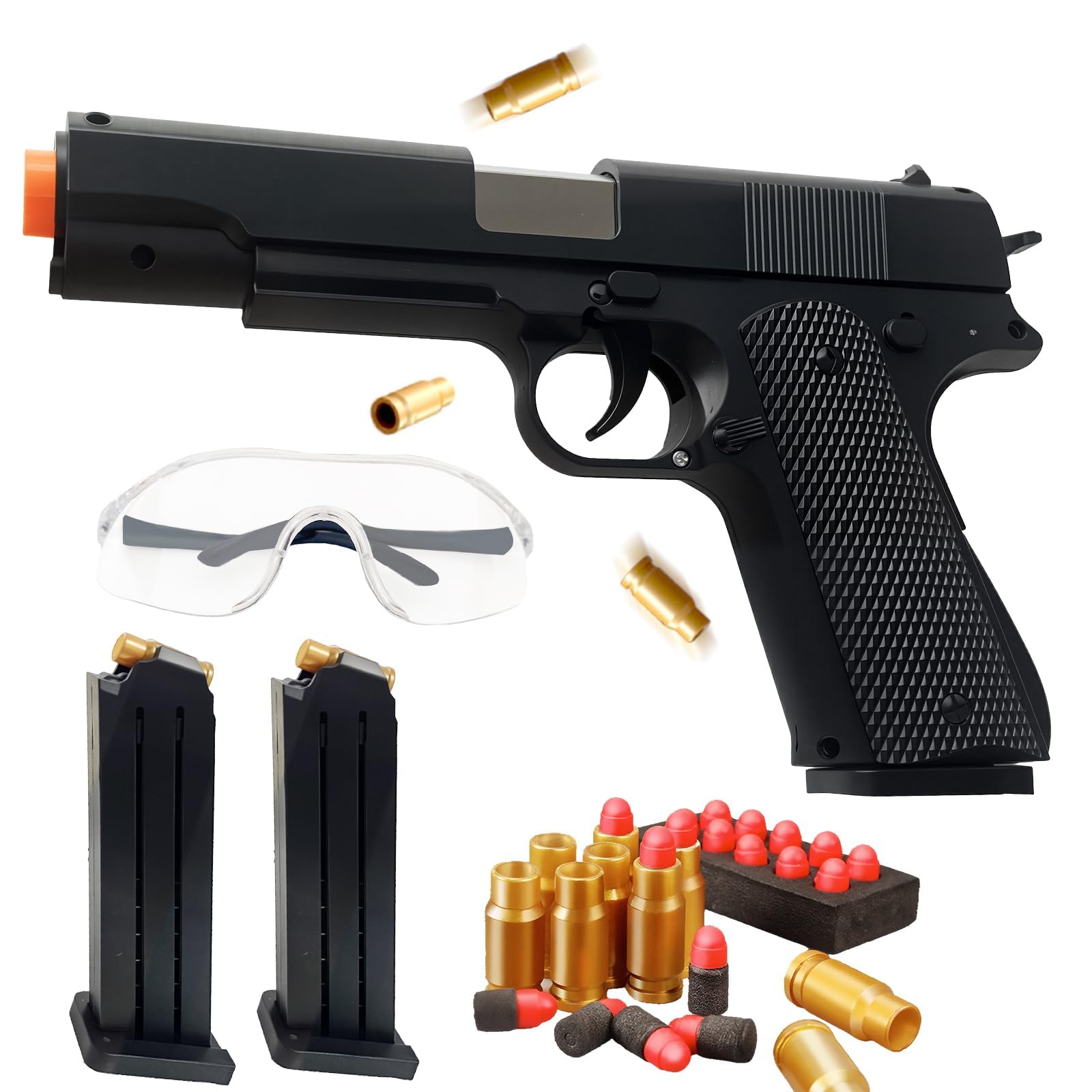 Classic 1911 Foam Blaster - Toy Pistol with Shell Ejection, 32FT Range, Includes