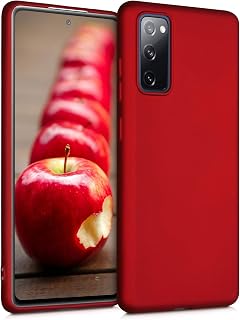 kwmobile Case for Samsung Galaxy S20 FE Case – Ultra-thin TPU and Silicone Case – Anti-Shock with Raised Edges – Suitable for Wireless Charging – Metallic Dark Red