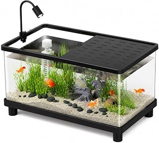 JWQFBC Acrylic Tank Aquarium Kit with Bottom, Complete Low-Maintenance Aquatic Habitat for New Hobbyists