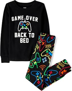 The Children's Place Boys' 100% Cotton Long Sleeve Top and Pants,2 Piece Pajama Set
