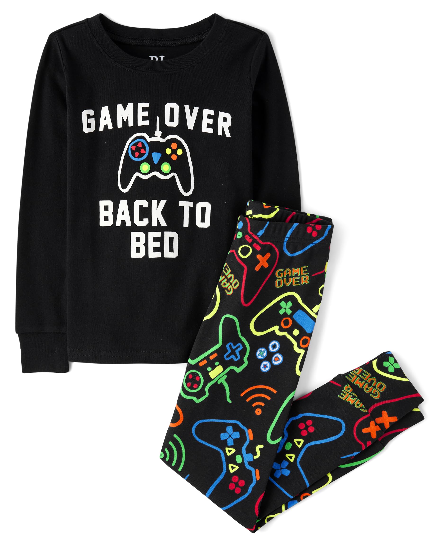 The Children's Place Boys' 100% Cotton Long Sleeve Top and Pants,2 Piece Pajama 