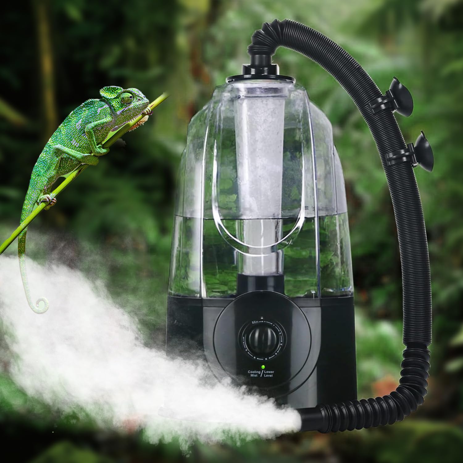 Coospider 3.8L Reptile Fogger Mister, Quiet Reptile Humidifier for Reptiles Tank