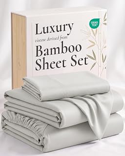 Hotel Sheets Direct 3 Piece Bed Sheet Set Twin Size, 100% Viscose Derived from Bamboo Sheets Set with 1 Pillowcase, Cooling & Breathable Luxury Bedding, Moisture-Wicking & Silky Soft, Light Gray