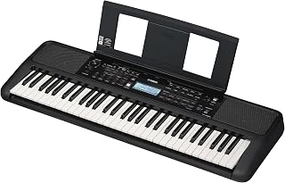 Yamaha PSR-E383 Portable Keyboard for Beginners, 650 Authentic Instrument Voices and Touch-Sensitive Keys with 48-Note Polyphony, Includes 2 Online Lessons with Yamaha Music School Teacher