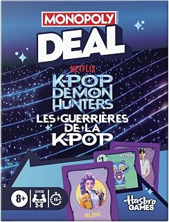 Monopoly Deal: Kpop Demon Hunters Card Game | Family Games for Kids, Tweens, Teens, and Adults | 2-5 Players | 15 mins. | Ages 8+ (English & French Version)