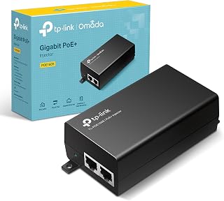 TP-Link POE160S PoE+ Injector, IEEE 802.3af/at, 2× Gigabit Ports, Non-PoE to PoE Adapter, Supplies Up to 30W, Distance Up to 100m, Plug & Play, Wall/Desktop Mount, Idea for AP/IP Camera/IP Phone
