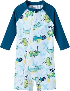 UMELOK Baby Boys Swimsuit Full Zip Rashguard UPF 50+ Infant Bathing Suit