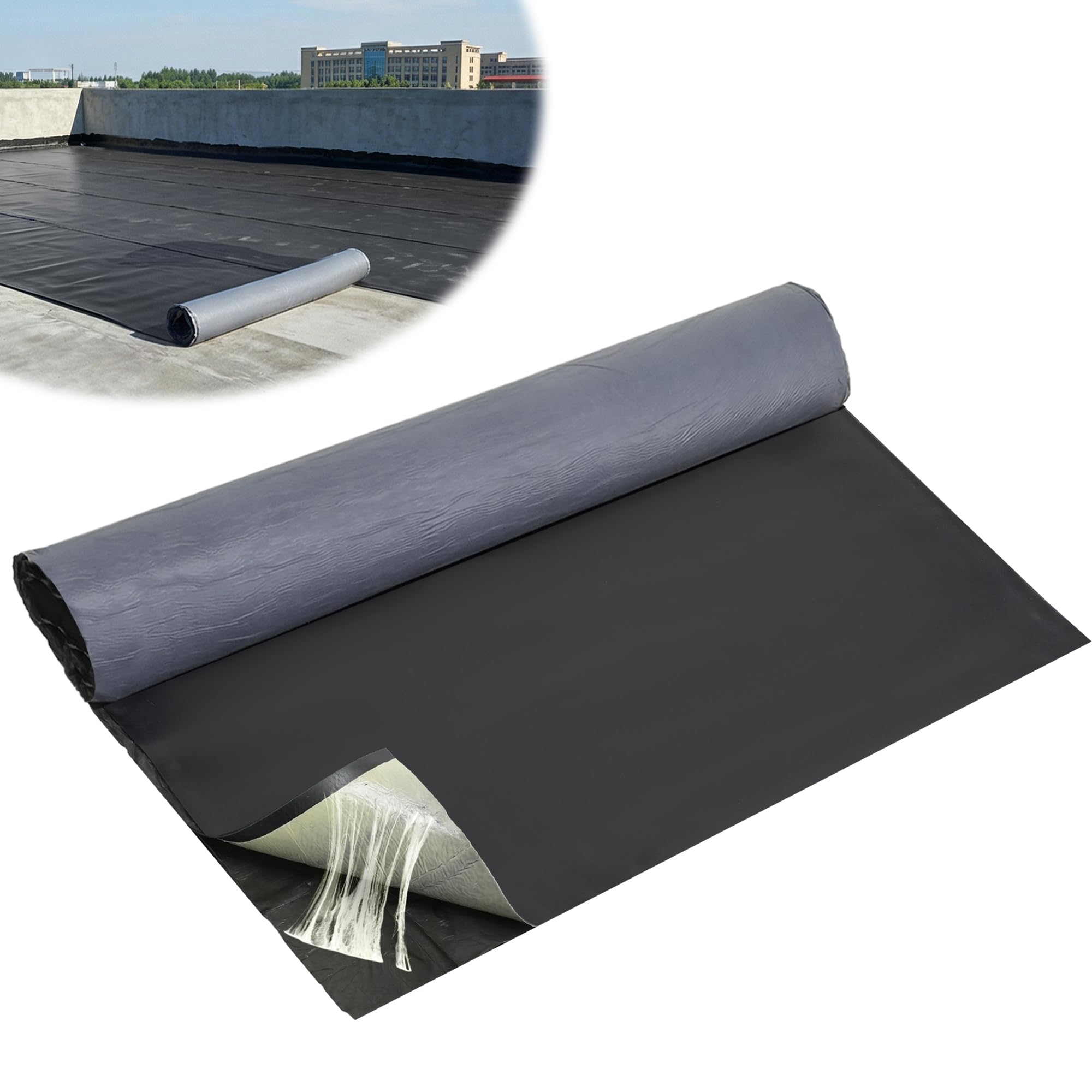 SFNSM 50 Mil EPDM Rubber Roofing Materials Roll 39 in x 16.4 ft | Self-Adhesive 