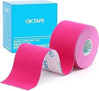 OK TAPE Kinesiology Tape Regular Original Tape 2in x 16.4ft Uncut Roll | Cotton Elastic Athletic Tape for Support and Recovery Kinesiology Tape for Knee & Shoulder Sports Tape- Pink