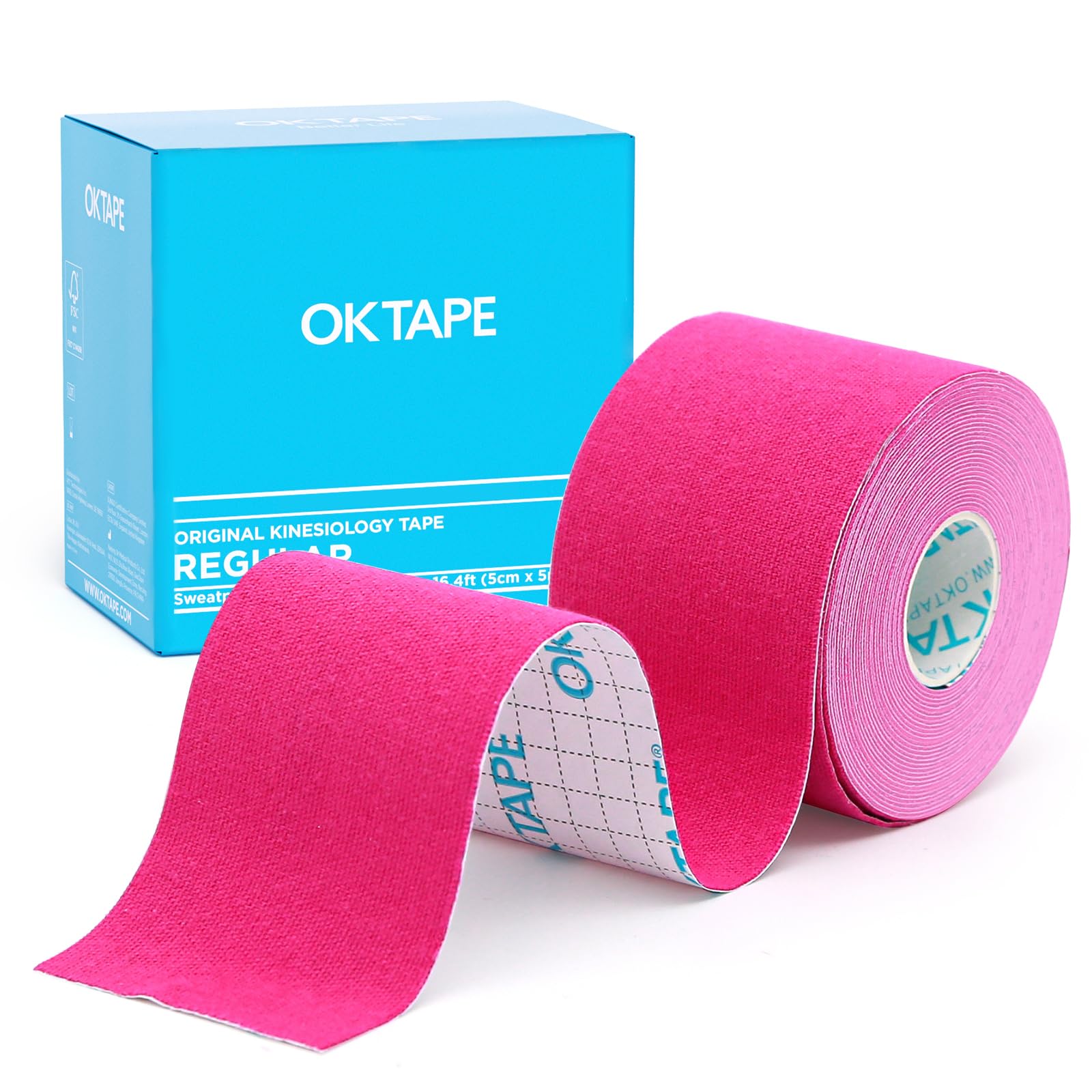 OK TAPE Kinesiology Tape Regular Original Tape 2in x 16.4ft Uncut Roll | Cotton 
