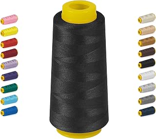 StiVerse 1800 Yards Serger Thread-Black, All Purpose Thread for Sewing | Serger Thread Cones, Polyester Thread 40s/2 for Serger&amp;Overlock, Quilting, Piecing, Sewing Machine