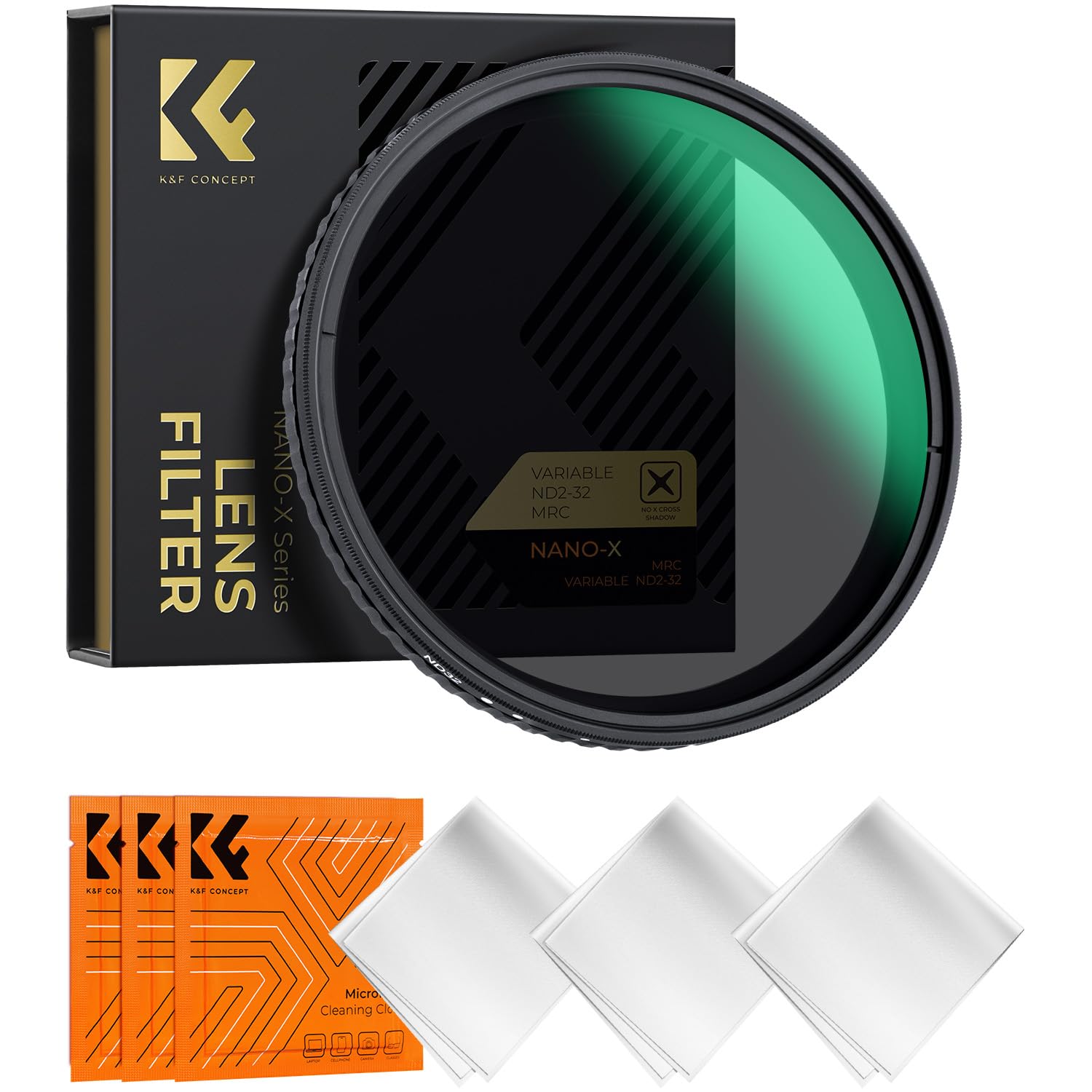 K&F CONCEPT 77mm Variable ND Filter ND2-ND32 (1-5 Stops) No X Cross | High-Defin