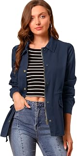 Allegra K Women's Utility Jacket Casual Women
