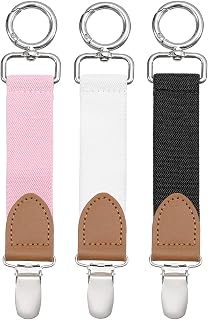 3 Pcs Travel Hat Clip Elastic Hat Clip for Women Bag Handbag Backpack Luggage Travel Accessories Hat Companion (Black, White, Pink)