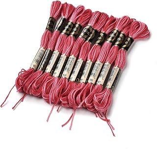 10 Skeins of 0.5mm 6 Ply Segment Dyed Gradient Polyester Cross Stitch Thread for Crafts, Sewing, Crafts, Jewelry Making, 8 Meters