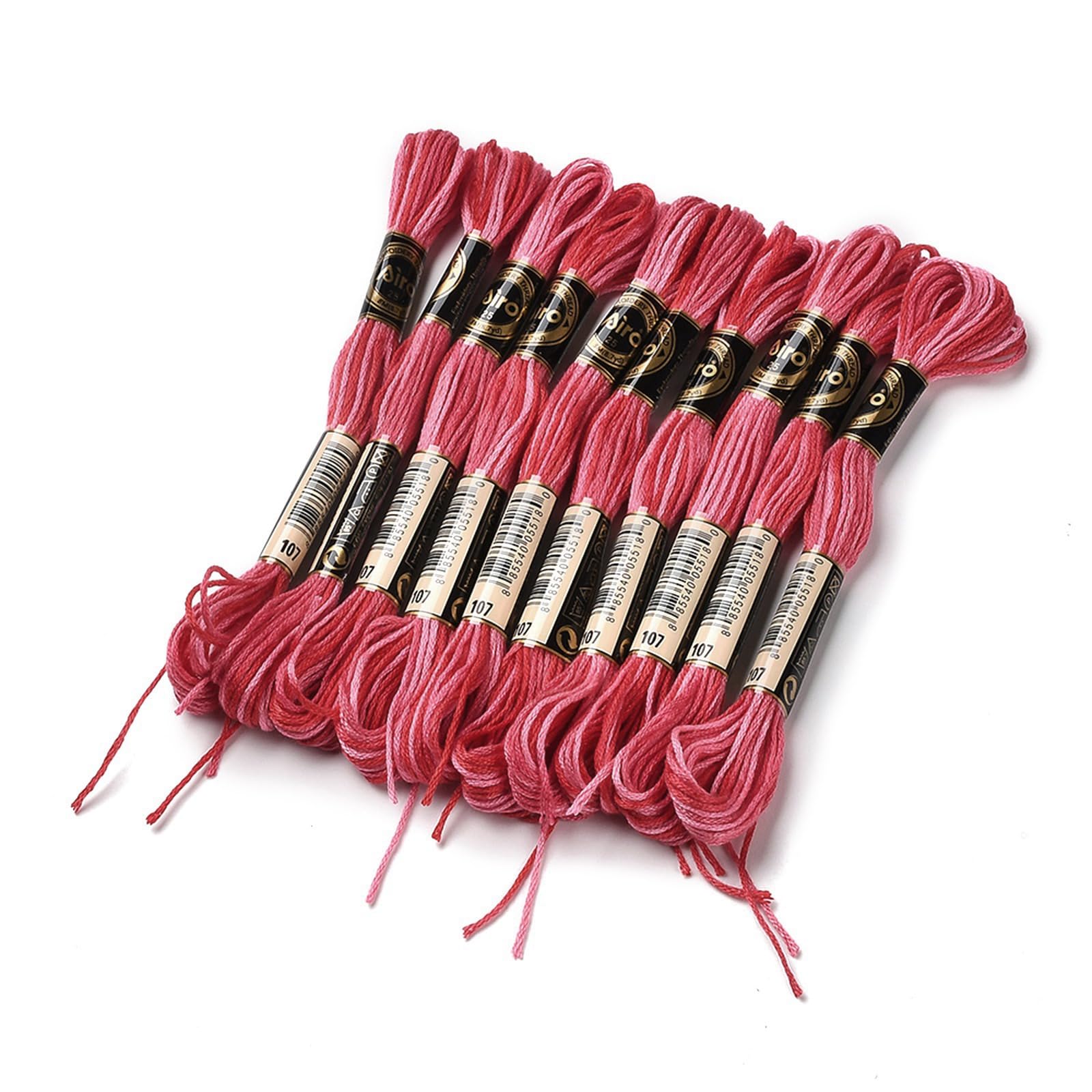 10 Skeins of 0.5mm 6 Ply Segment Dyed Gradient Polyester Cross Stitch Thread for