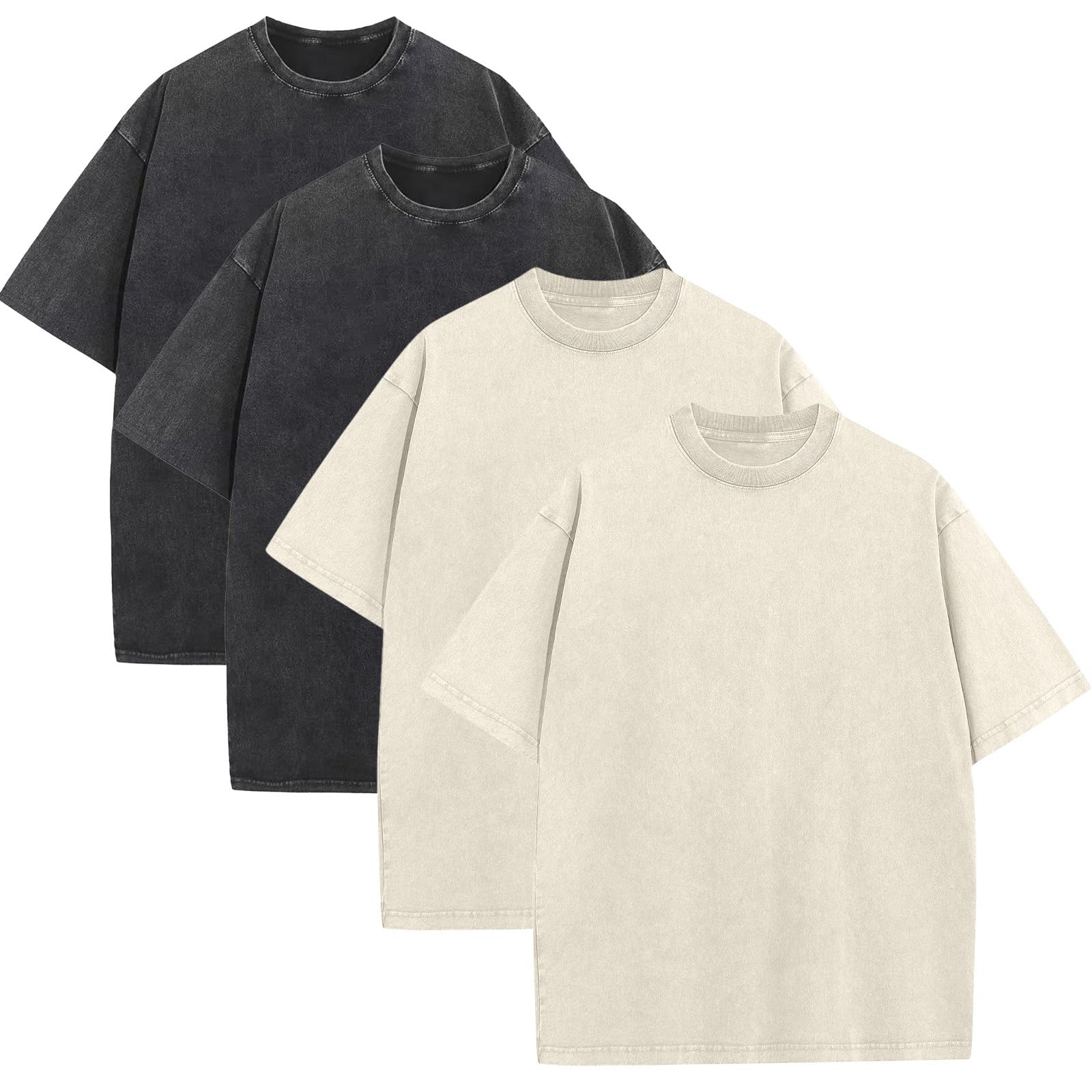 KEEPSHOWING Mens Oversized T Shirts Acid Wash Loose Fit Vintage Washed Tee Shirt