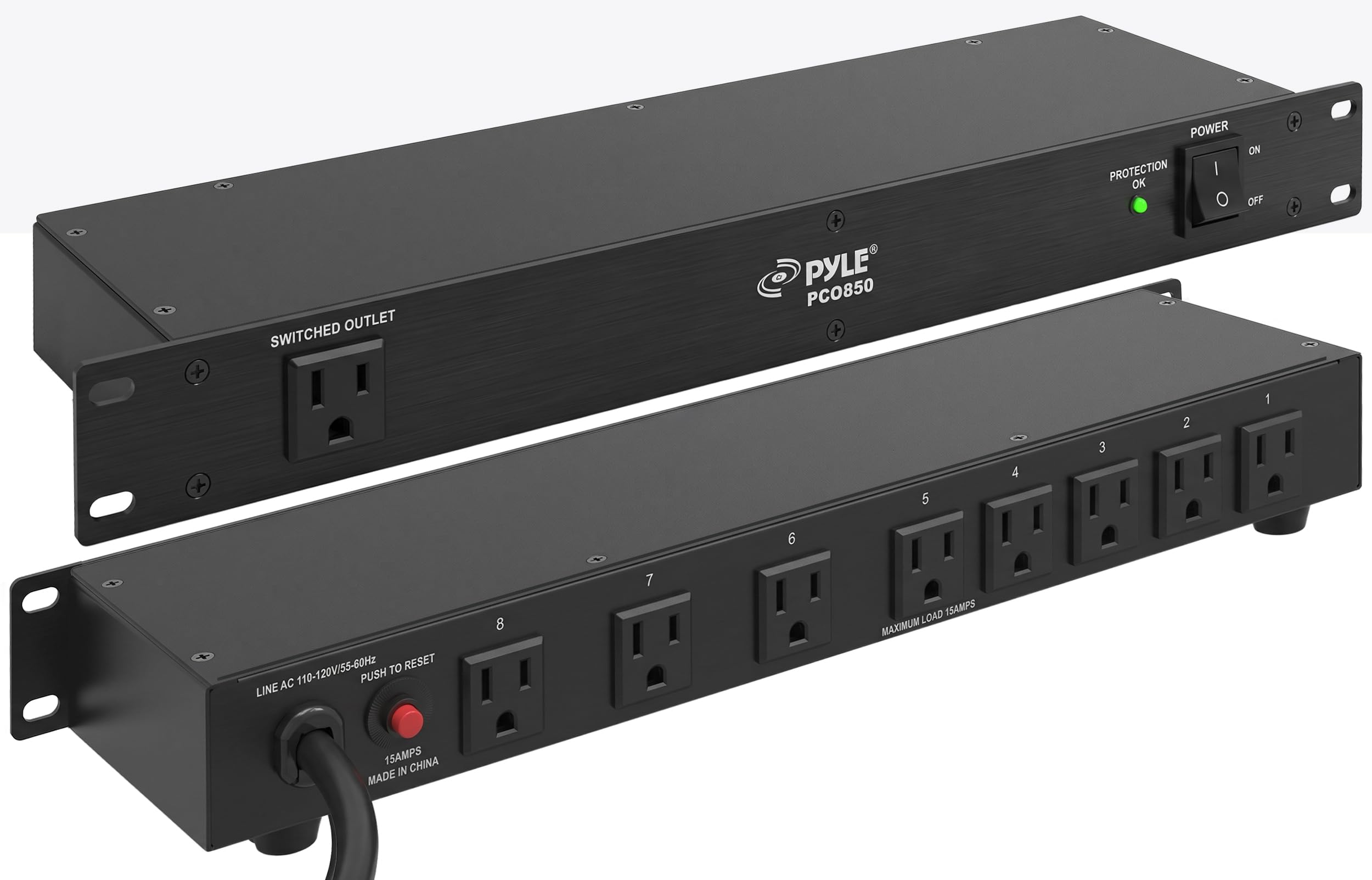 Pyle 1U Rack Mount Power Conditioner – 7 Port Outlet Expander | 7-Outlet PDU wit