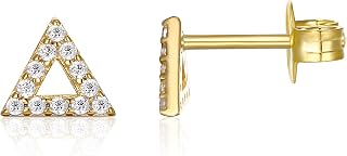 PAVOI 14K Gold Plated Dainty Stud Earrings for Women, Minimalist Piercings