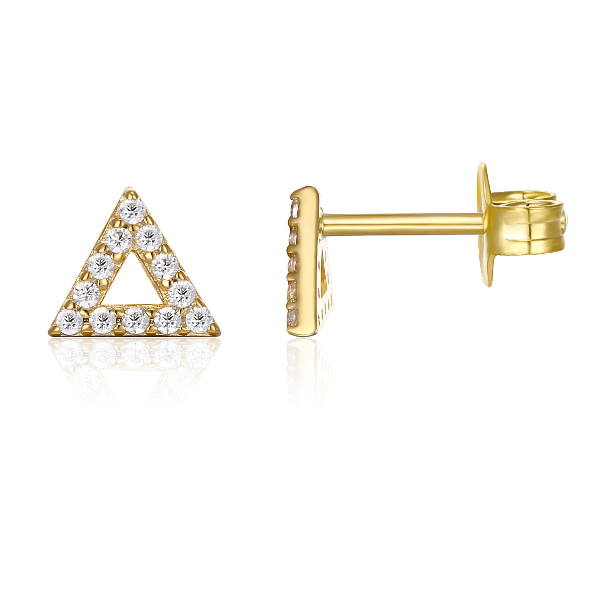 PAVOI 14K Gold Plated Dainty Stud Earrings for Women, Minimalist Piercings