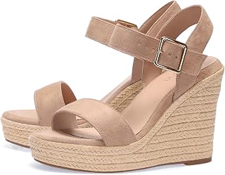 VICKI·VICKI Wedges for Women Platform Sandals Wedge Heels for Sandals Comfortable Summer Espadrilles Shoes with Ankle Strap and Open Toe