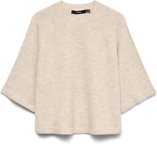 VERO MODA Vmlefile 3/4 O-Neck Pullover Noos Vmlefile Noos - Women's 3/4 Pullover (Pack of 1)
