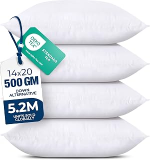 Utopia Bedding Throw Pillows, Decorative 14x20 Pillow Inserts, Set of 4