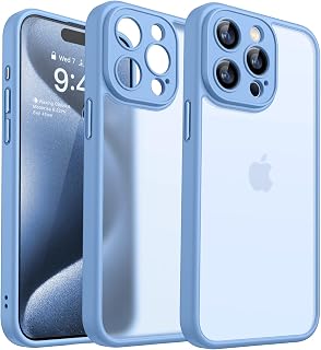 CANSHN Matte Case for iPhone 15 Pro 6.1 Inch, Light Blue