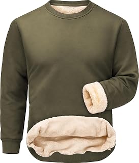 Tansozer Men Sweatshirts Lined Winter Fleece Warm Sweaters Long Sleeve