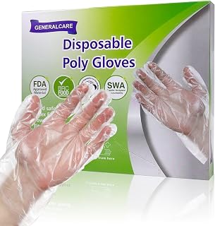 Disposable Plastic Gloves, Food Grade Clear Gloves for Cooking, Cleaning & Gardening Use