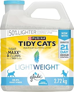 Tidy Cats Glade Clear Springs Cat Litter, LightWeight Multi-Cat - 2.72 kg Jug