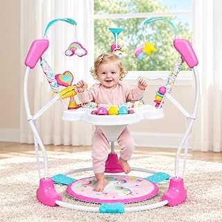 3-in-1 Baby Activity Center, Baby Jumper and Bouncer for 6+ Months | 360° Rotating Bouncer Seat, Lights & Music, Interactive Toys, 3 Adjustable Heights, Play and Learning Center, Baby Essentials