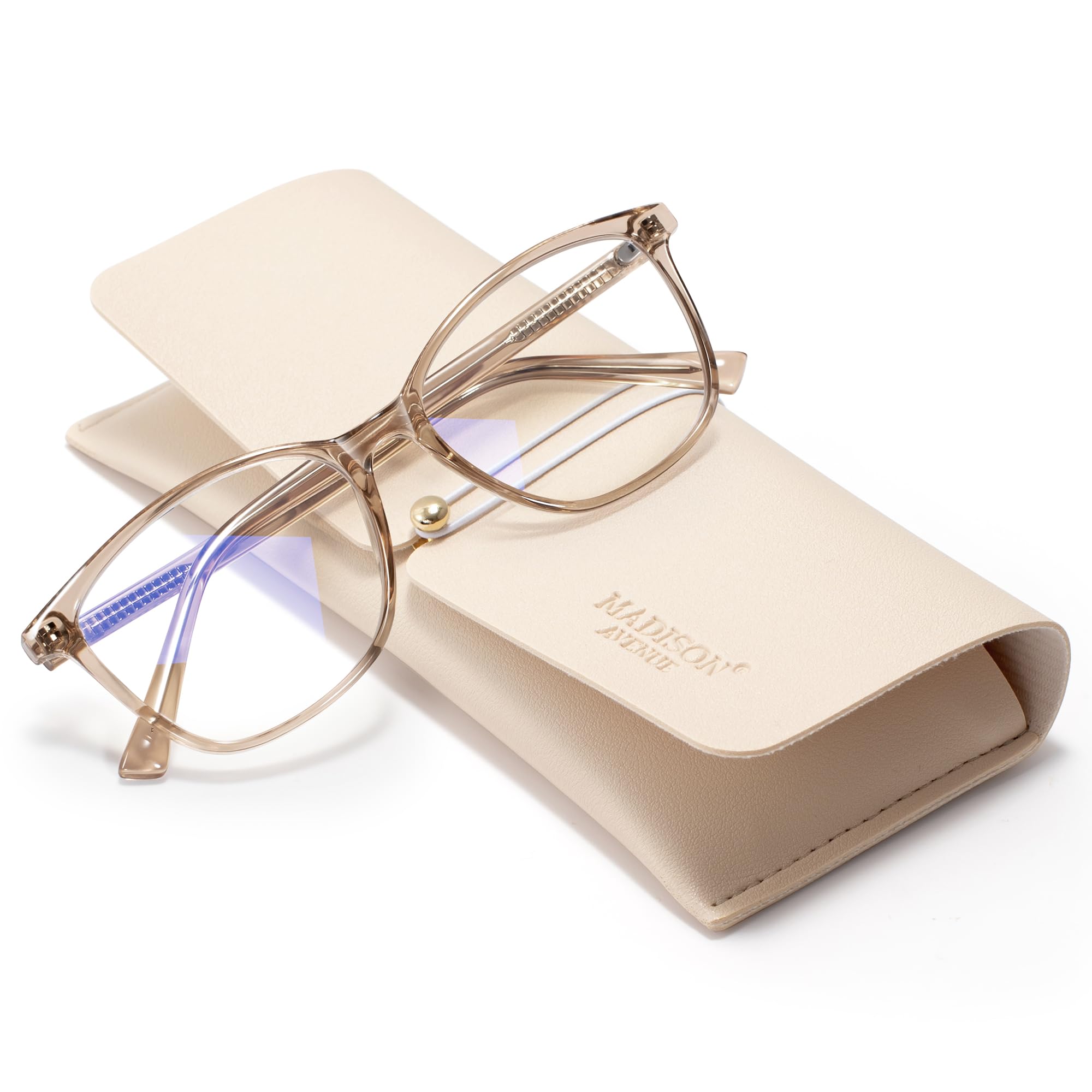 Madison Avenue TR90 Blue Light Blocking Computer Glasses Women | Classic Square,