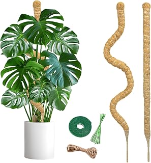 SYCARON Moss Pole, 2PCS 28 Inches Bendable Plant Pole for Support Monstera | Coco Coir Plant Support Stakes for Small Potted Support Climbing Plants, Indoor/Outdoor Plants to Grow Upwards