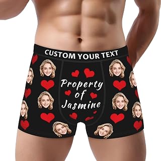 Boxers with Face, Boyfriend Underwear with My Face, Customized Gifts for Men Christmas Valentines Birthday