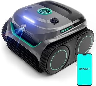 (2026 Upgrade) WYBOT C2 Vision AI Camera Pool Vacuum for Inground Pools,Floor to Waterline Cleaning Cordless Robotic Pool Cleaner with Ultra-fine Filtration, Smart Path, Gray Green (Renewed)