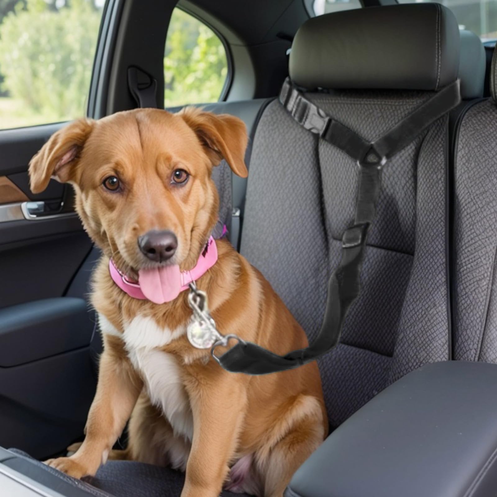 Car Seat Belt Adjustable Nylon Dog Cat Small Pet Safety Leash Travel Safety Leas