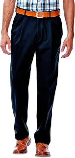 Haggar Men's Work to Weekend Classic Fit Pleat Regular and Big and Tall Sizes Pleat-Front